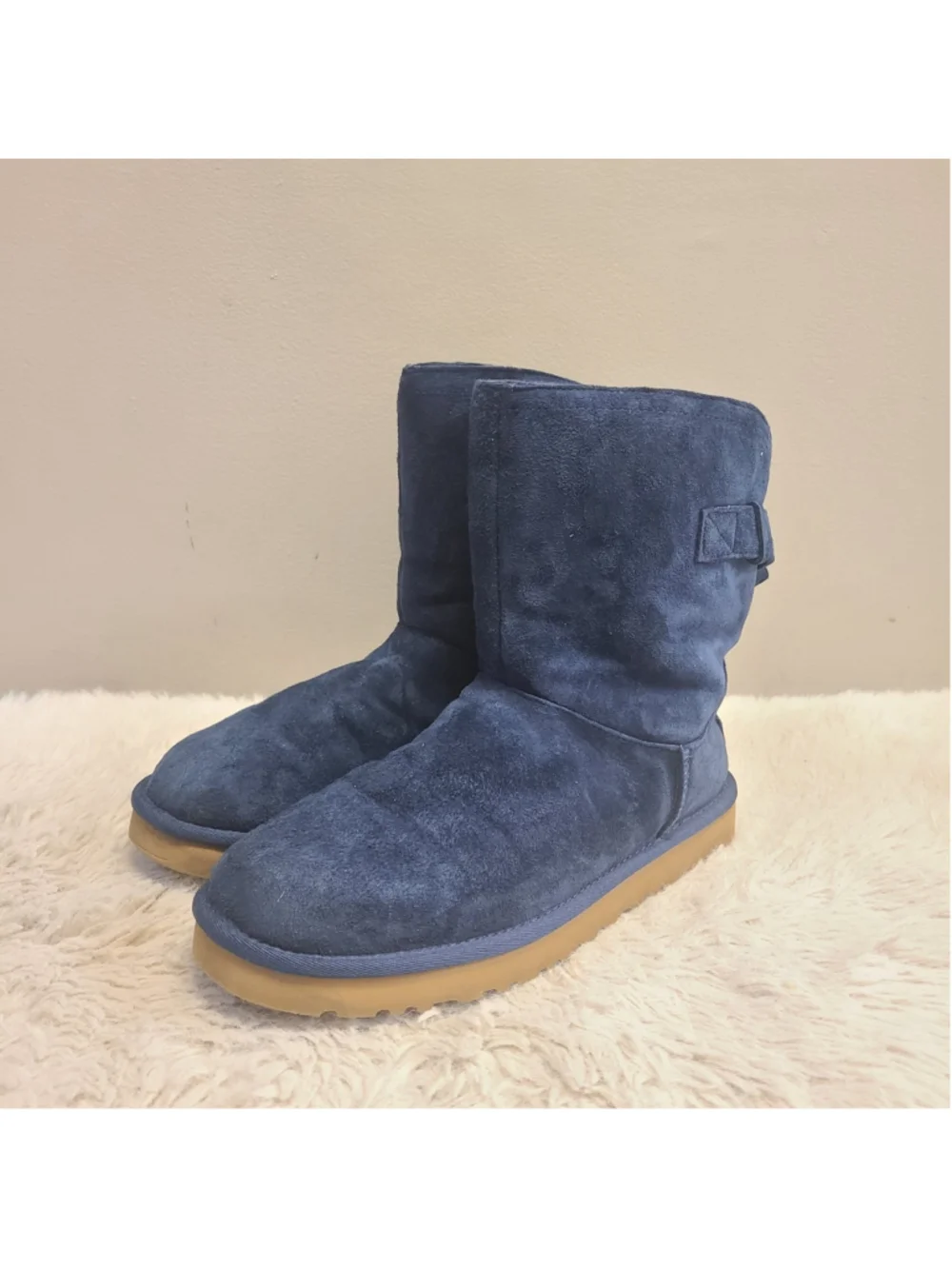 UGG Australia Remora Winter Boots Womens Size 10 EUR 41 Blue Leather Sheepskin